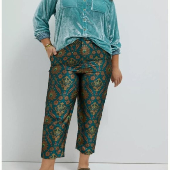 NWT Maeve Anthropologie Jacquard Trousers Ankle - Picture 4 of 6